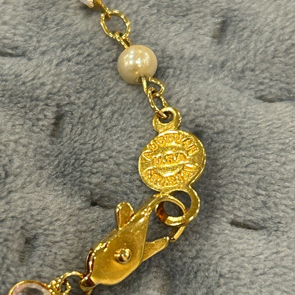 Vintage Leslie Block Pearl & Crystal Ball & Pearl Tassel w 36” Chain Nexklace - Picture 9 of 12